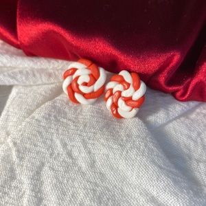 Candy Cane Peppermint Stud Earrings